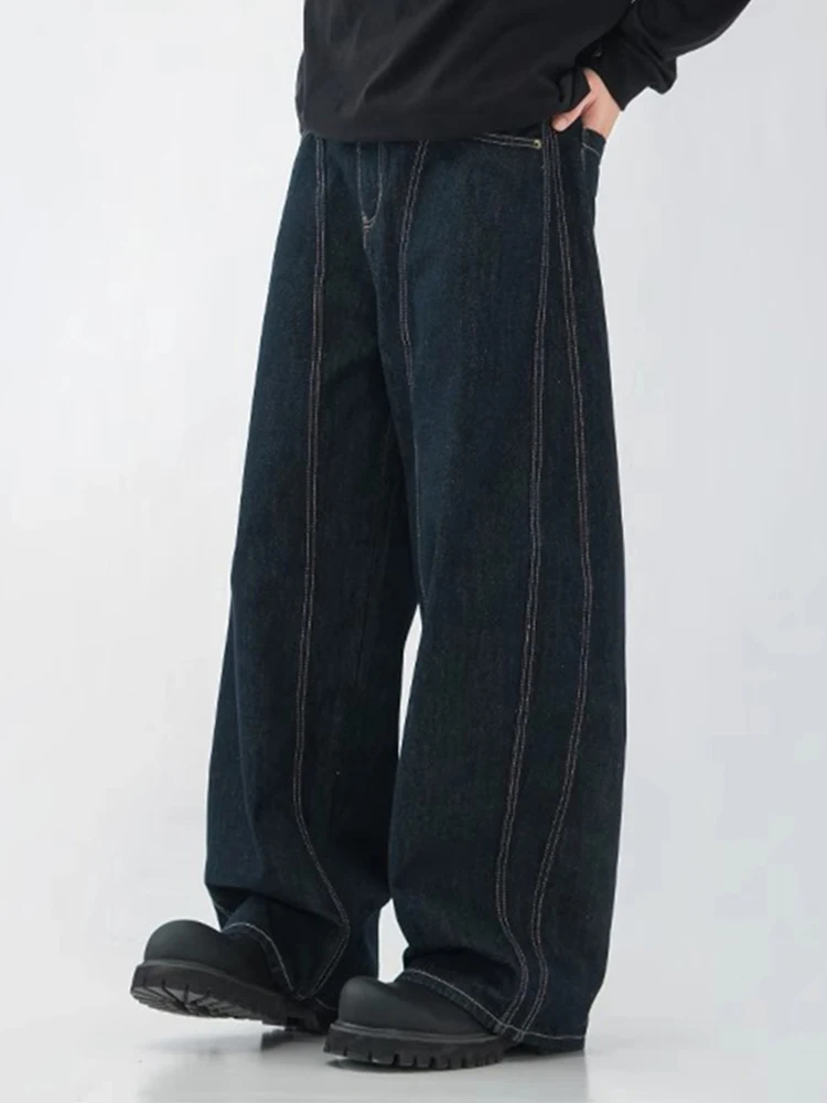 

Мужские джинсы в американском ретро-стиле, весна-осень, новые, свободные, широкие, прямые, повседневные брюки-трубы