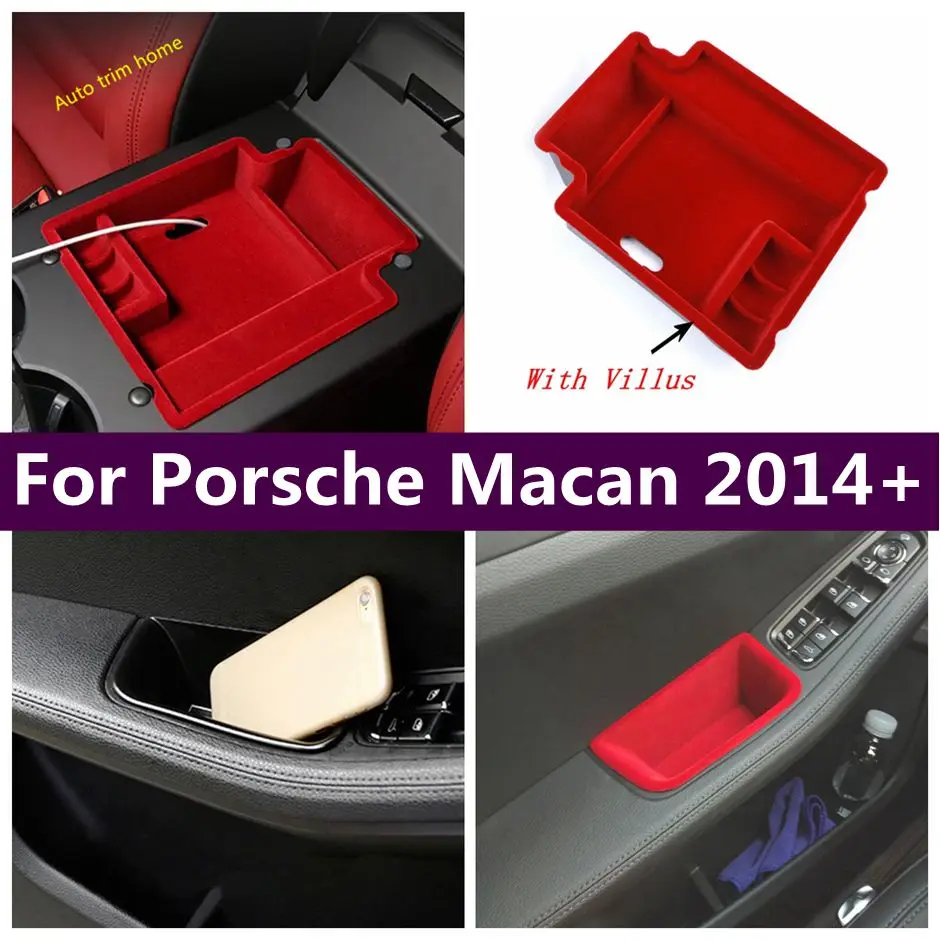 

Fit For Porsche Macan 2014 - 2023 Armrest Box / Front Door Storage Container Multifunction Box Tidying Cover Accessories