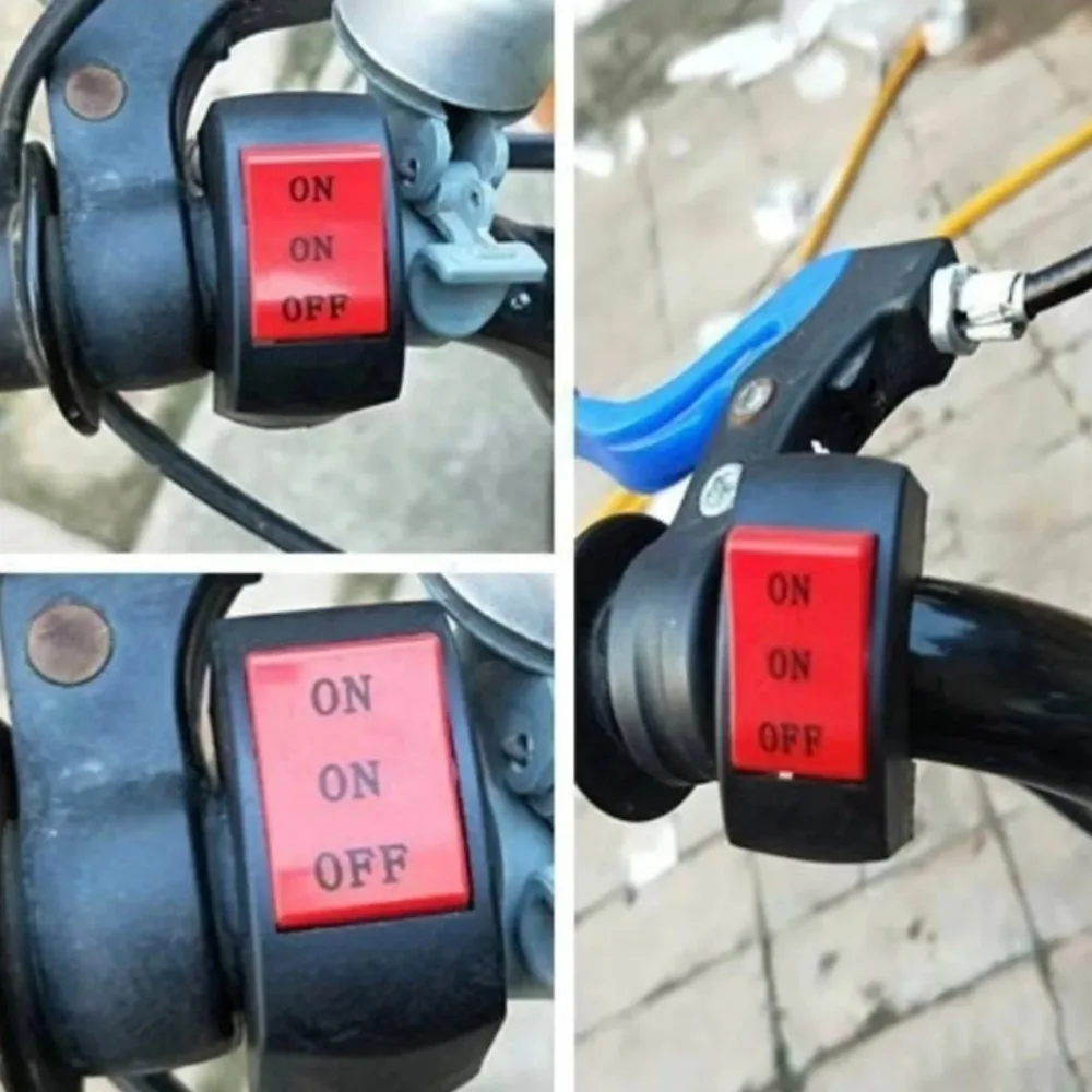 2/1pcs LED Headlight Switche Far Near Two Line Motorcycle Handlebar Switch Button Driving Light Switch Motorbike Switch Button