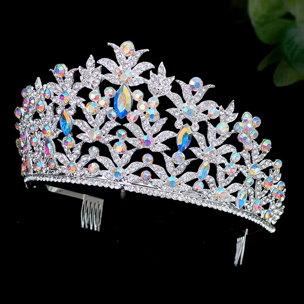 Tiara ślubna z kryształkami, korona ślubna, błyszcząca opaska na głowę dla panny młodej, akcesoria do włosów na ceremonię, dekoracja, tiara ślubna