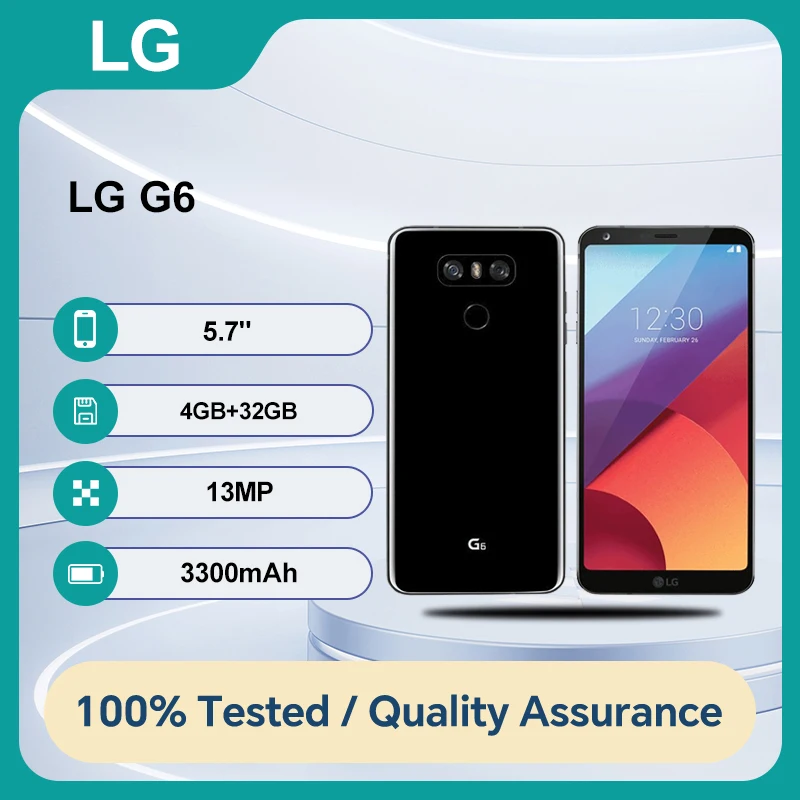 مفتوح الأصلي LG G6 H871/H872/H873/H870DS 32GB 4GB RAM بصمة 5.7 بوصة 13MP أندرويد