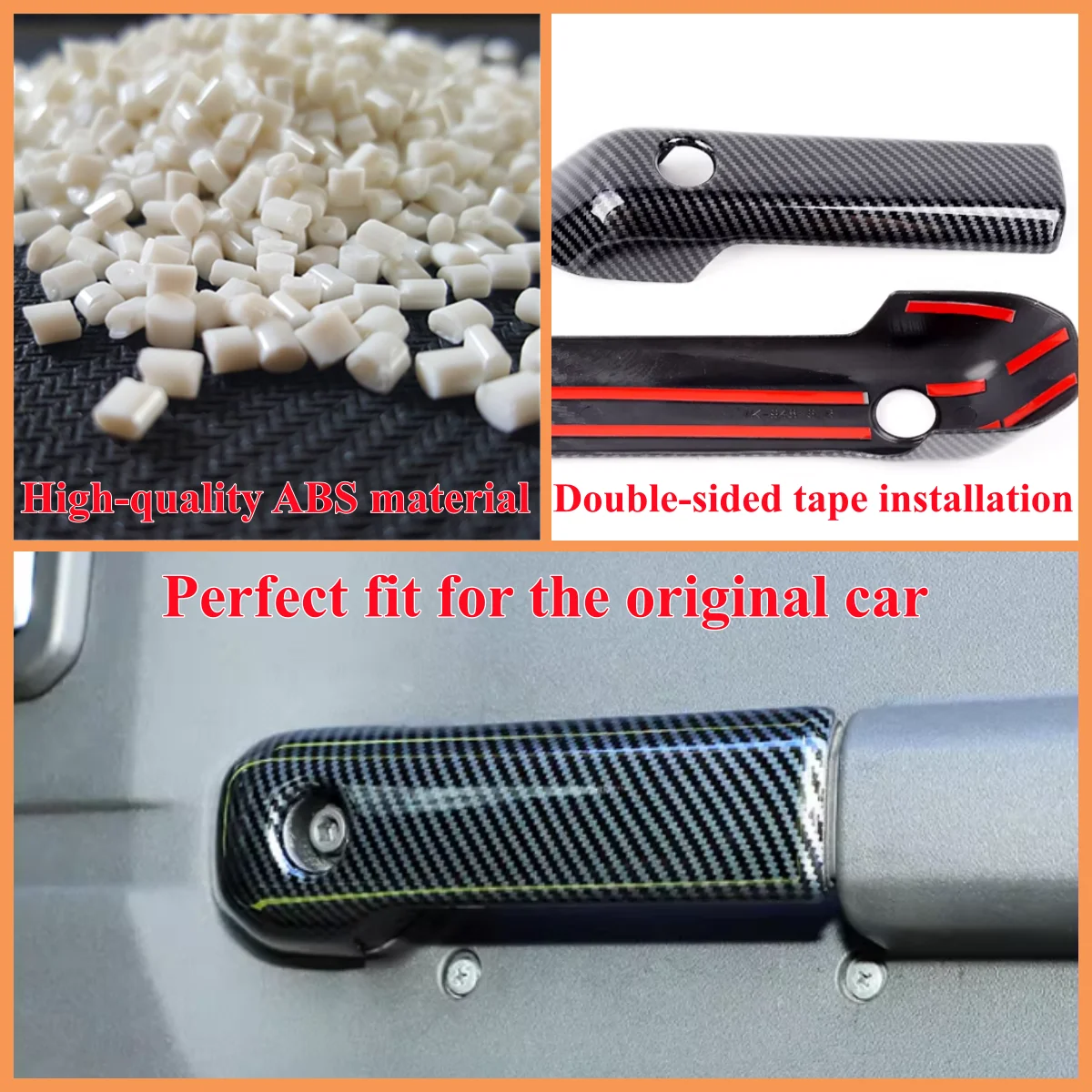 مقبض الباب الداخلي للسيارة مسند الذراع غطاء تزيين اللوحات ملصقات لسوزوكي جيمي 2/4-أبواب 2019-2025 اكسسوارات السيارات الداخلية ABS