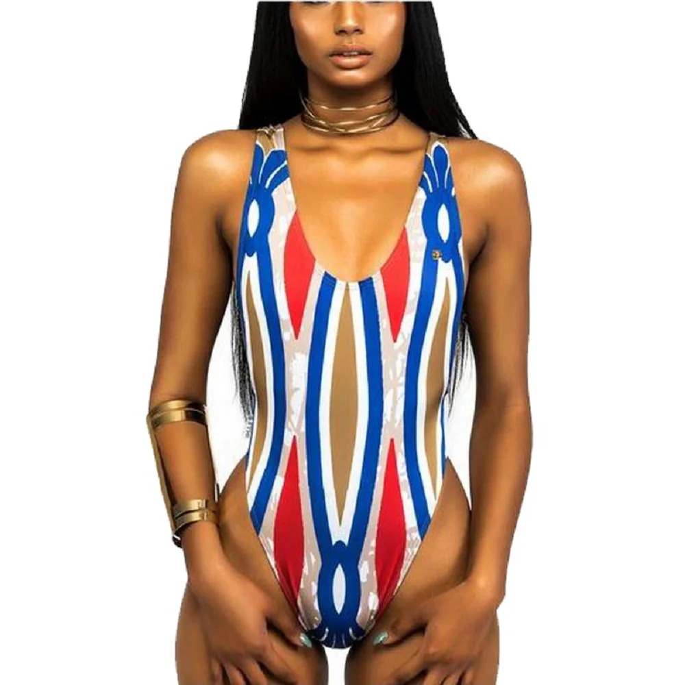 2024 Sexy Women One Piece Swimsuit Swimwear Female Print Push Up Thong Bather Bathing Suit Monokini Brazilian Swimming Suits