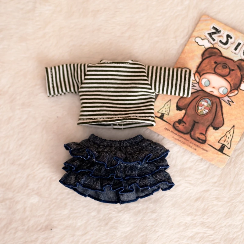 

For Zsiga BJD Doll Clothes Accessories for 20cm Doll Clothing Knitted Hat T-shirt Cake Skirt Suit Birthday Gifts