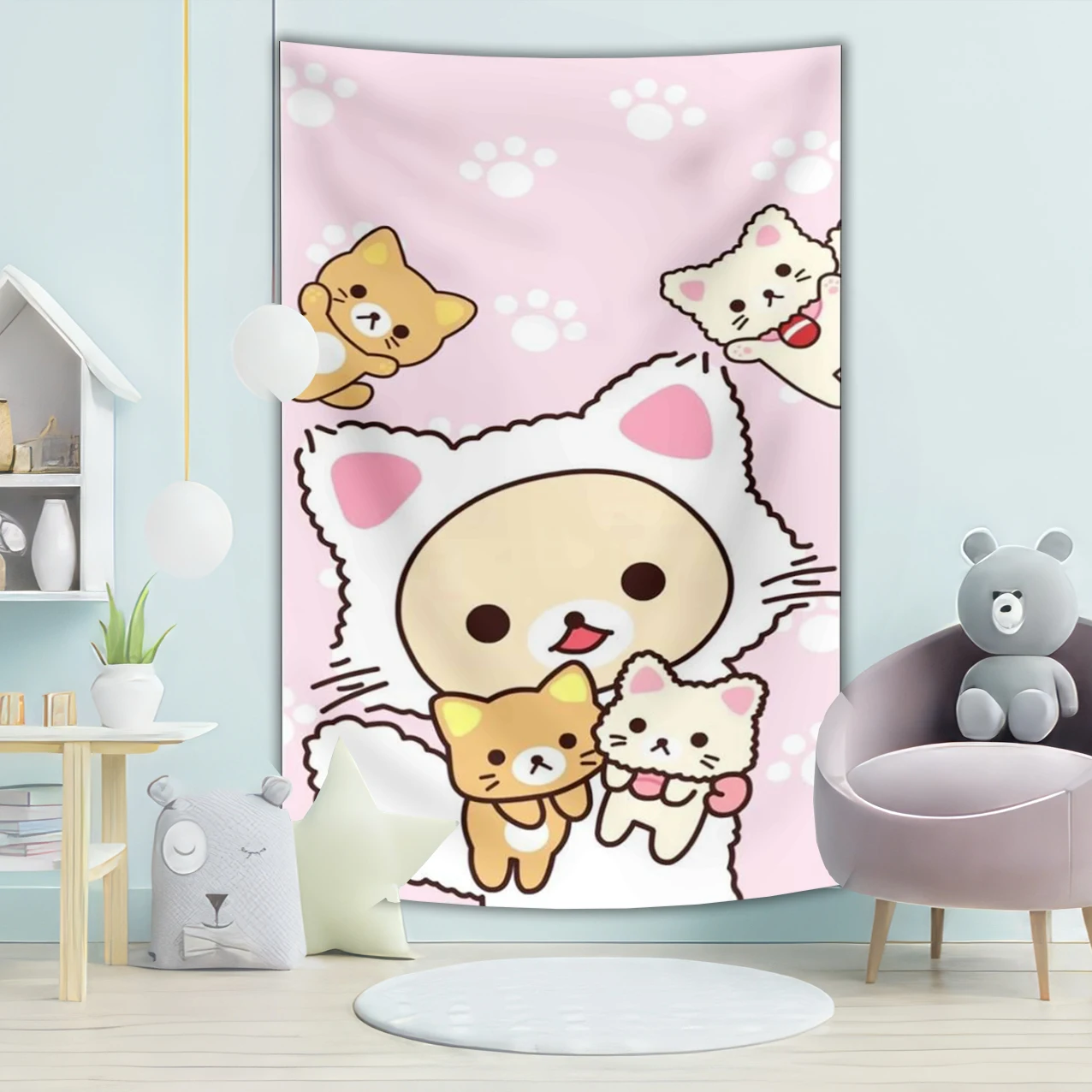 Cute Cartoon R-Rilakkuma Hippie Wall Hanging Tapestries Bohemian Wall Tapestries Mandala cheap INS Home Decor kawaii sakura