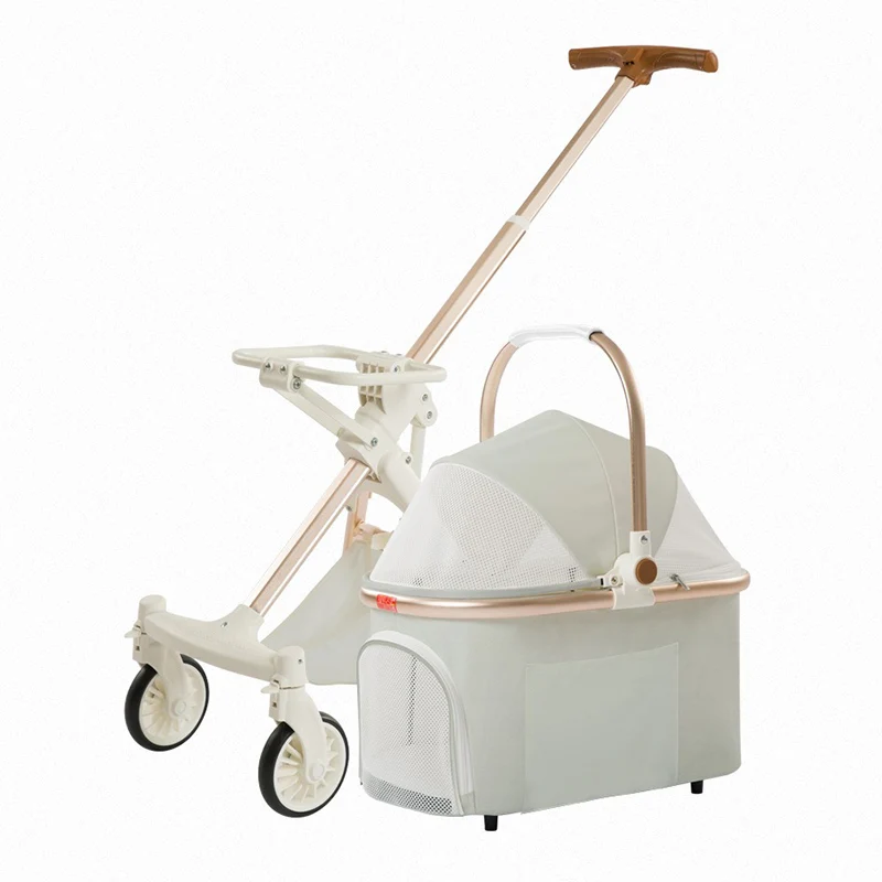 

Lightweight Four-wheel Pet Stroller Portable Multifunctional Carrying Basket Outdoor Travel Pet Supplies