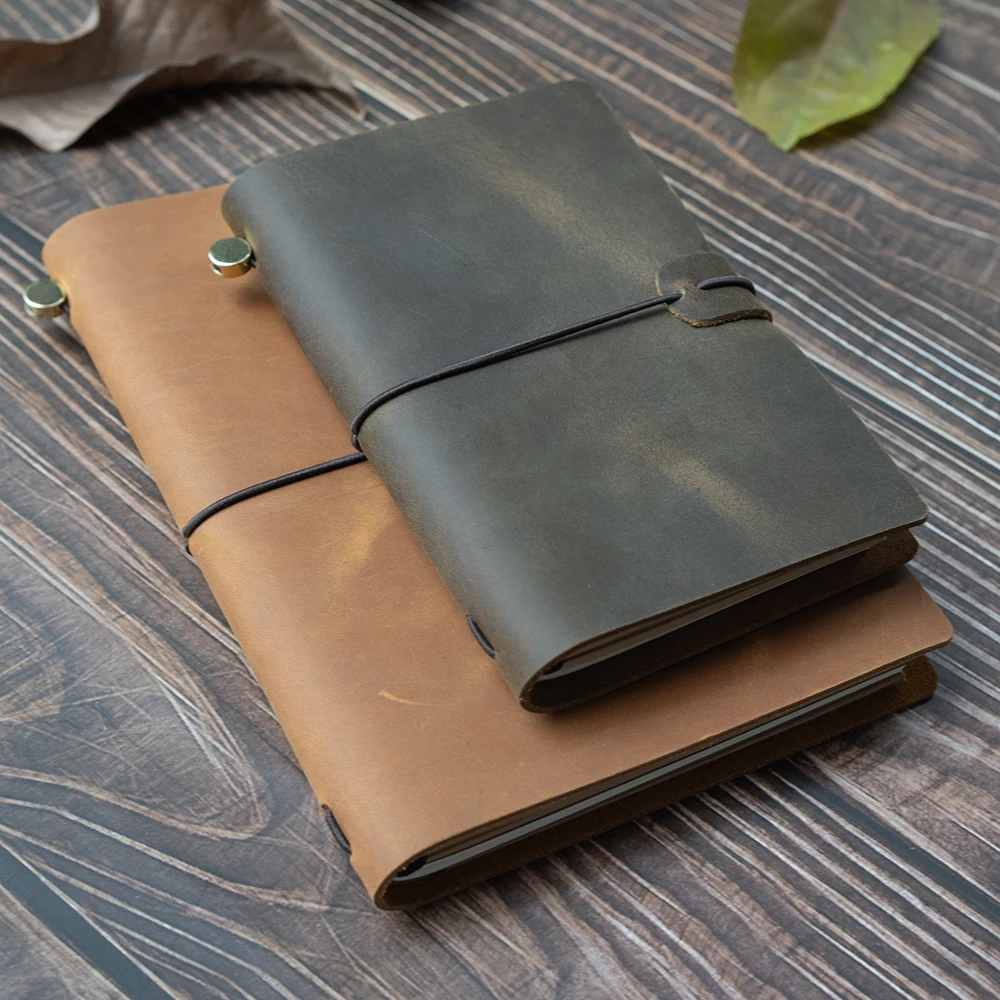 New notebook 100% genuine leather diary handmade vintage cowhide sketchbook notepad TN traveler portable notebook cove