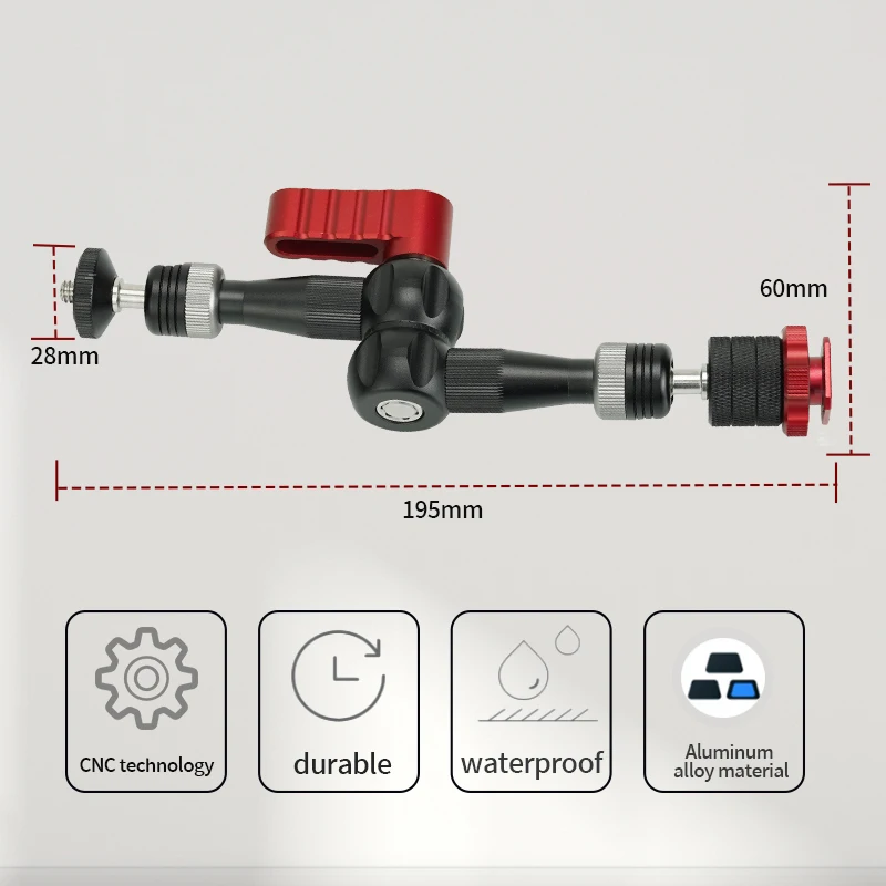 Adjustable Articulating Friction Magic Arm with Cold Shoe Adapter and 1/4 Screw for DSLR CaCage LCD Monitor DV Monitor LED Light