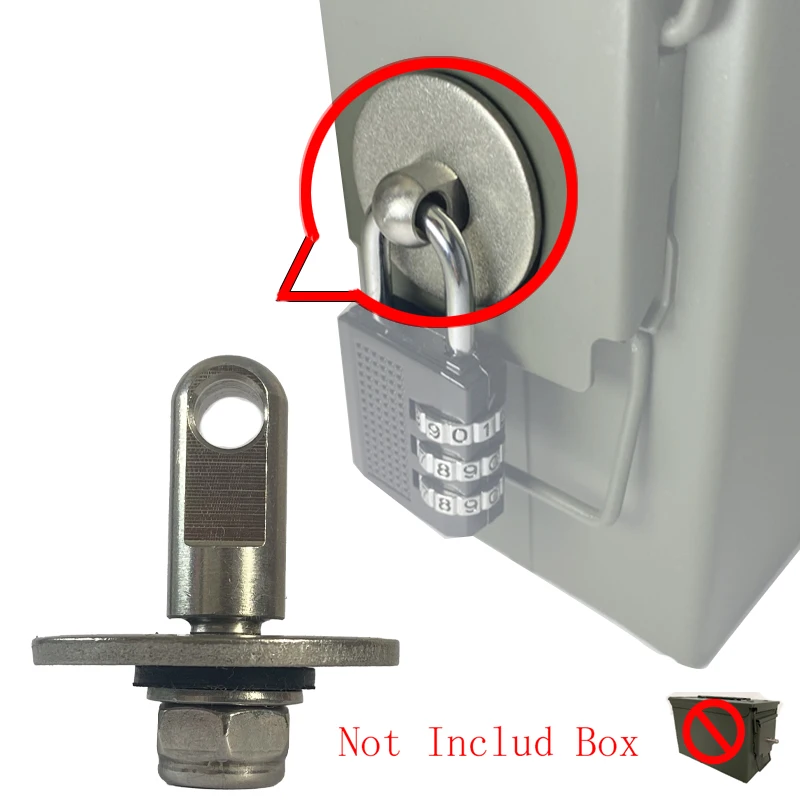 

Gun Lock Hardware Kit for 50 Cal Ammo Box Can Steel Ammunition Gun Safe Box 40mm Bullet Storage Military Army Case Bolt Set