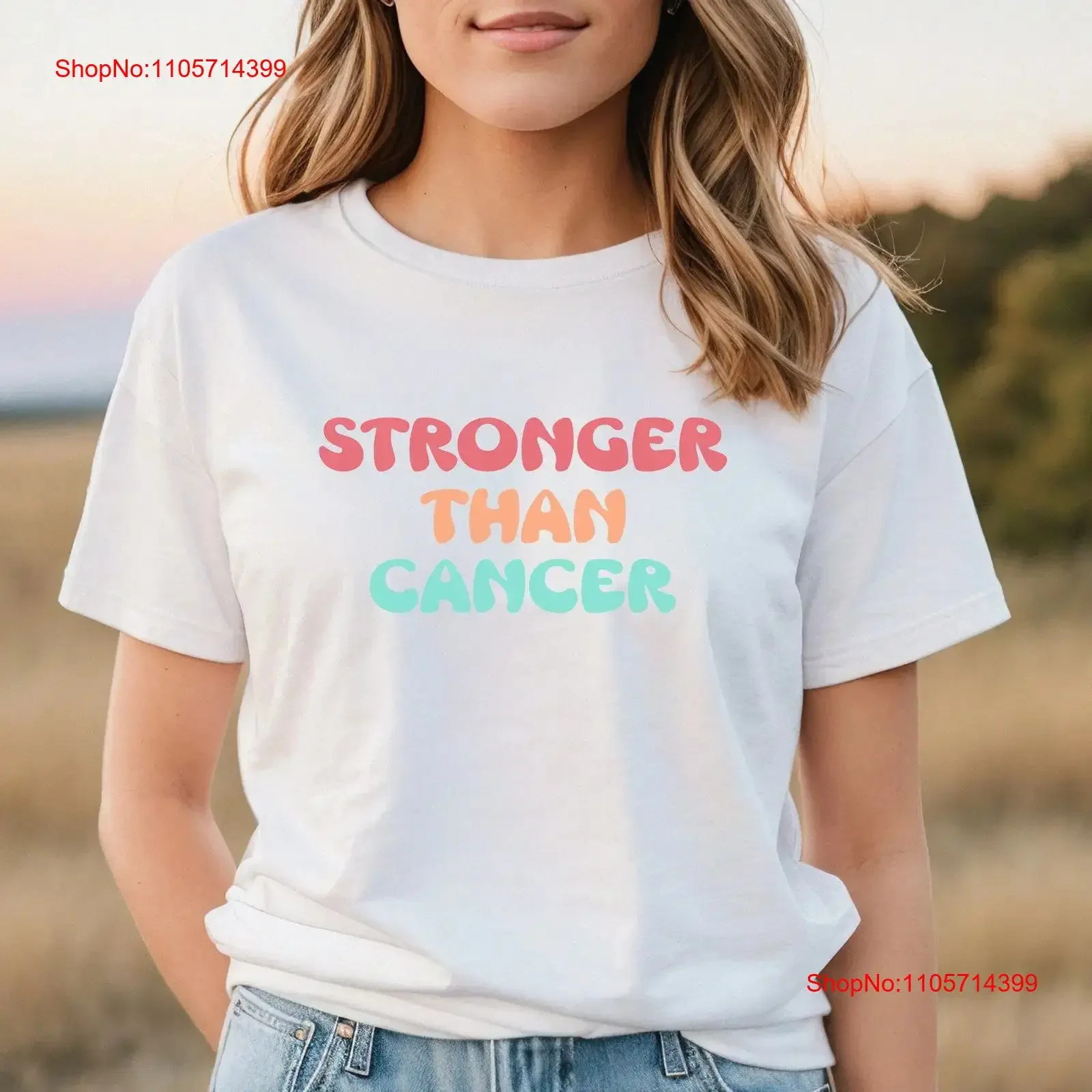 Stronger Than Cancer T Shirt Fighter SupporT Awareness vintage Washed fashion designer clothes graphic homme Unisex