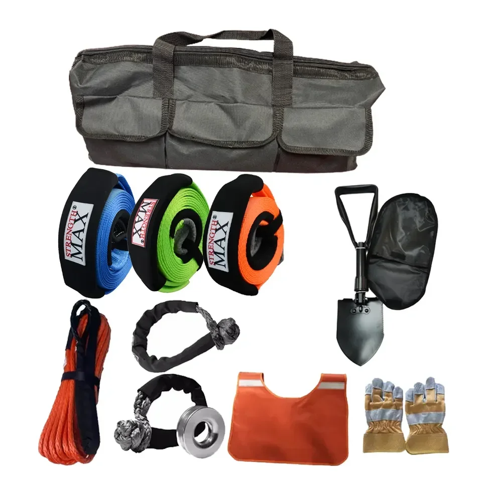 

Heavy Duty Traditional Tow Strap Snatch Strap Recovery Tow Rope Kit full Kit for Offroaders