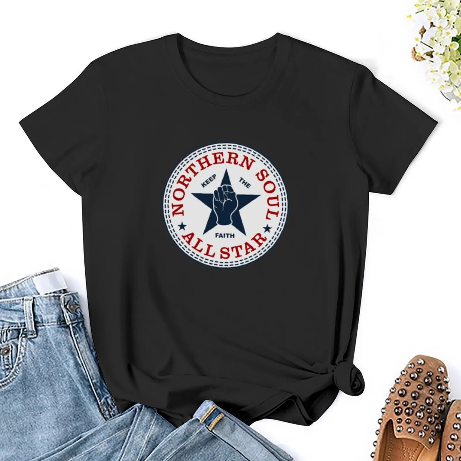 All Star Northern Soul Parodie T-Shirt Hippie Kleidung koreanische Mode Tops koreanische Frauen kleider