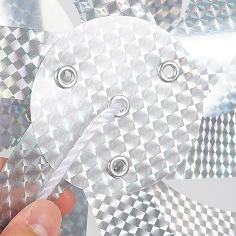 Wear-resistant Bird Repeller Windmill Reflective Anti Bird Laser Silver Windmill String For Outdoor Garden High-speed Rotation