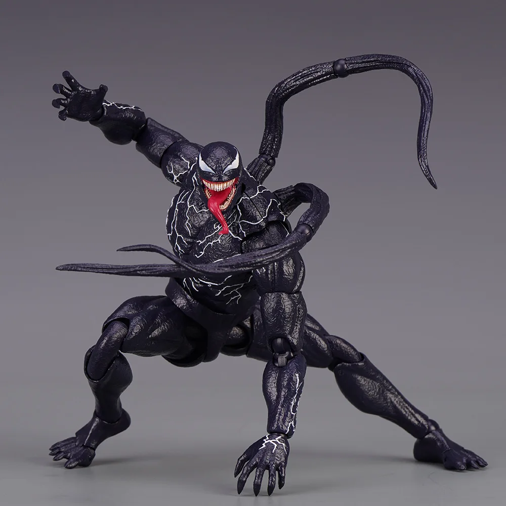 Shf veneno carnage figura de ação conjunta brinquedos móveis veneno lendas mudança rosto estátua modelo boneca colecionável crianças para brinquedo presente