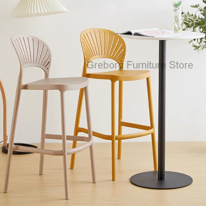 

Hoker Luxury Counter Nordic Bar Chair Accent Bistro Lightweight Plastic Tall Bar Chairs Banquet Eetstoelen Furniture