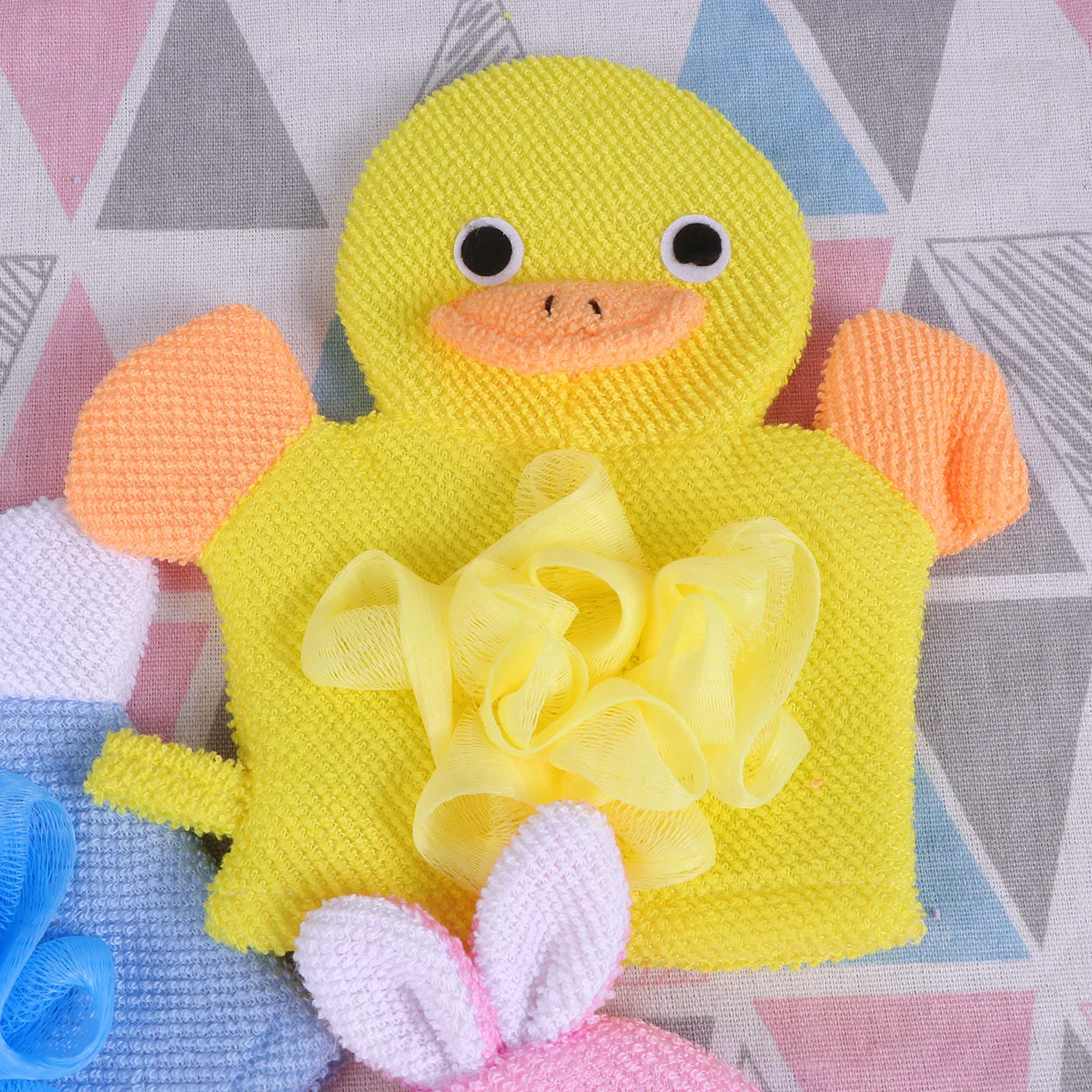 

3Pcs Bath Gloves Exfoliating Shower Scrubbing Gloves for Body Spa Plant Fiber Sponge Dual Side Massage for Arm Legs Foot Kids