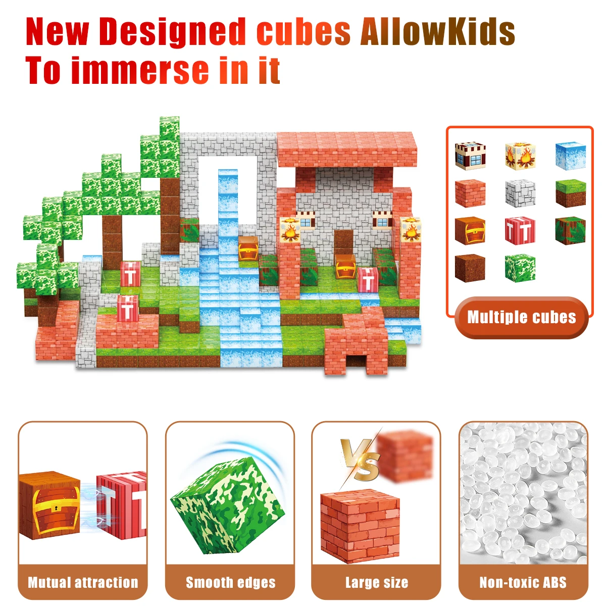 

Магнитные строительные блоки для детей от 3 лет, включающие в себя 100/200/400 деталей, развивающие магнитные игрушки. Собирайте кубики w