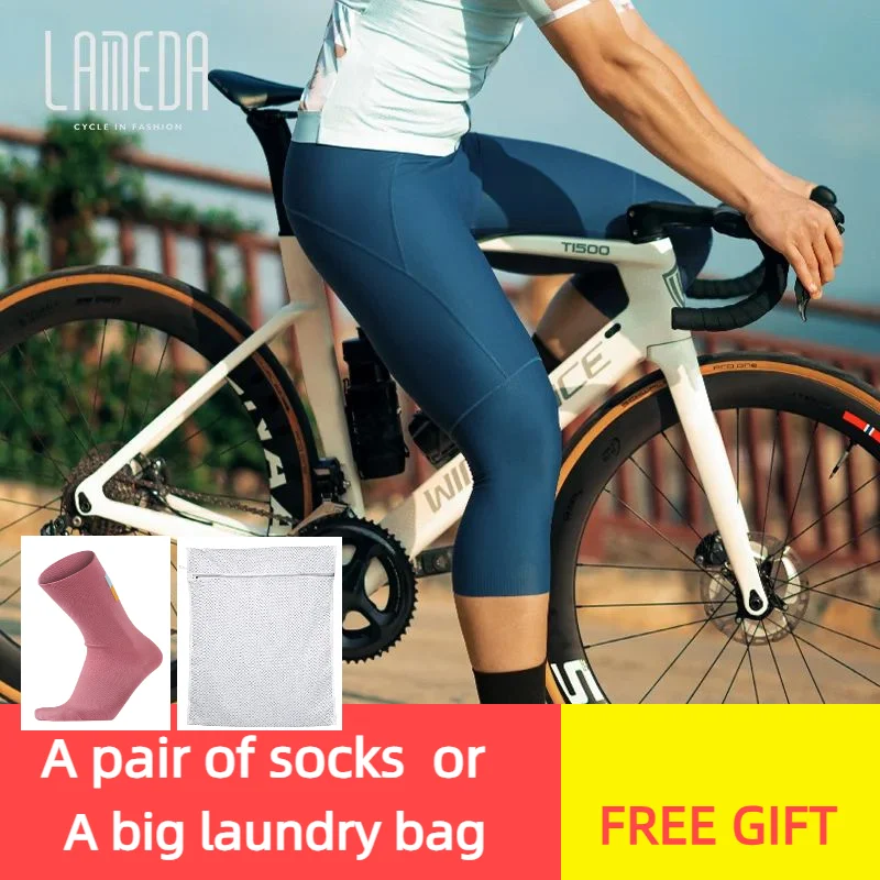 

Lameda Men 3/4 Cycling Pants Tights Black Cycling Pants Men Capri Cycling Trousers 3/4 Bicycle Cropped Pants Stretchy Breathable
