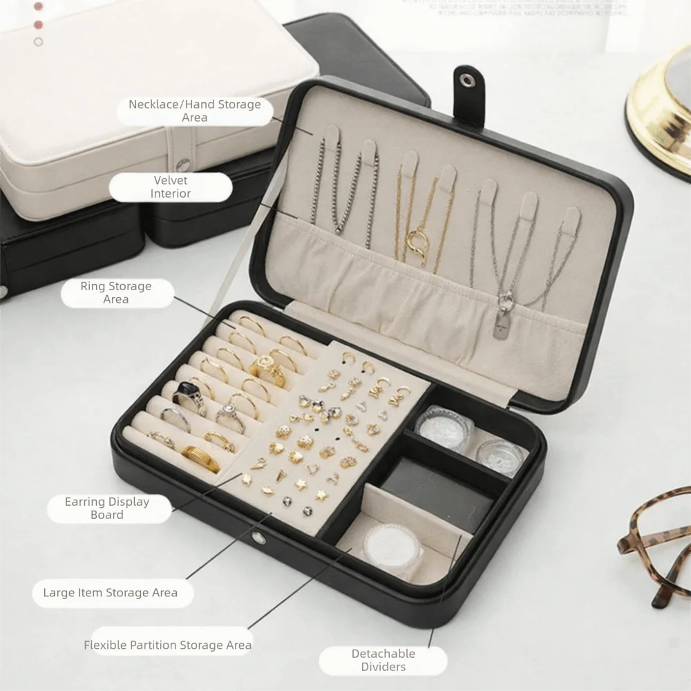 

Вместительный футляр для хранения ювелирных изделий из искусственной кожи, однотонный, с защитой от окисления и пыли, для демонстрации и хранения ожерелий