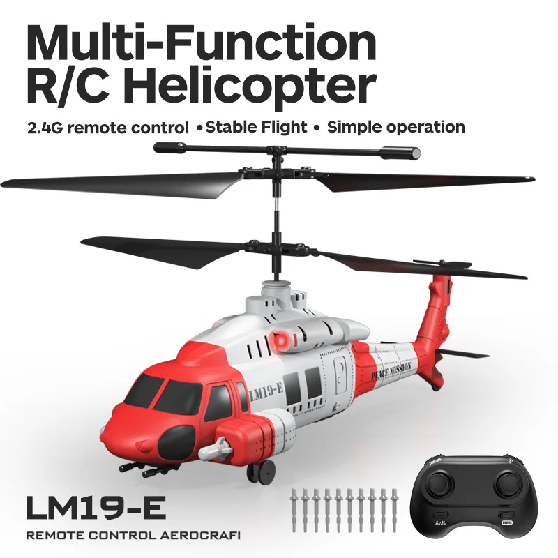 Nouveau produit hélicoptère LM19-E Black Hawk 3,5 canaux avec fonction de lancement du projecteur, doté de maintien d'altitude et de réglages à 3 vitesses