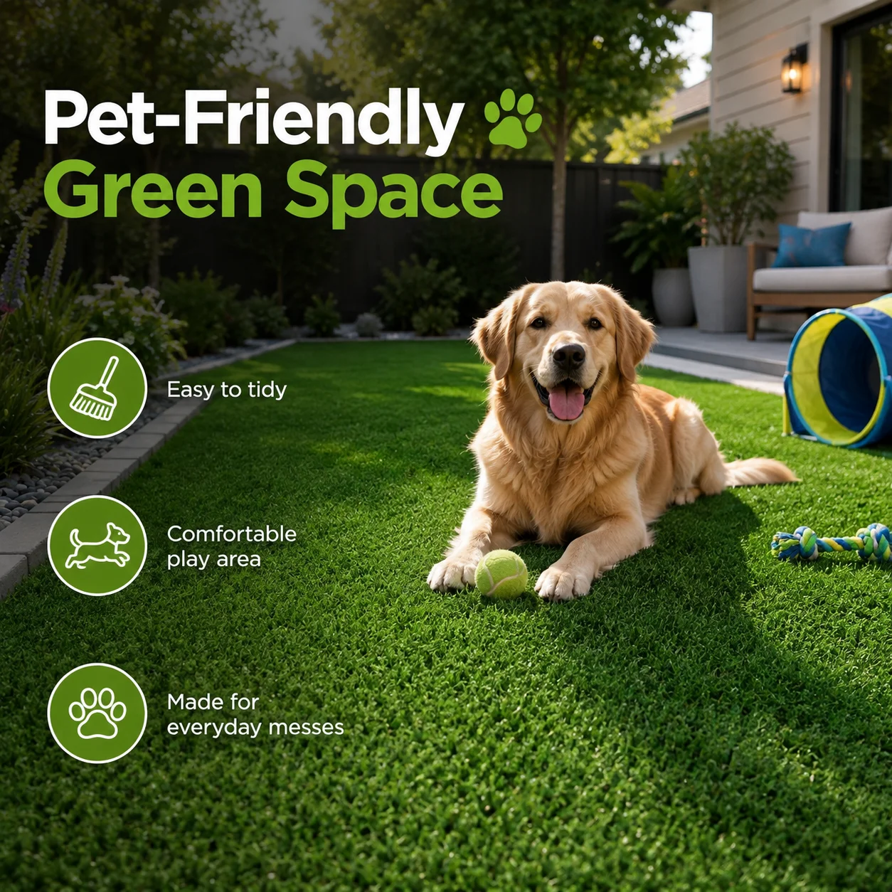 Artificial Grass Turf Roll 5FT X 8FT / 10FT / 15FT / 20FT / 25FT / 30FT / 35FT / 40FT, 0.3 Inch Pile Synthetic Lawn, 40-200 Sq.Ft. Artificial Turf for Backyard, Patio, Garden, Balcony & Landscaping