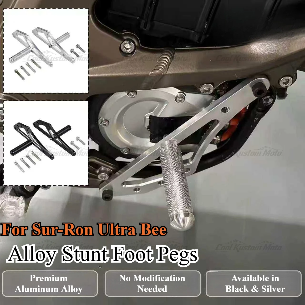 For Sur-Ron Ultra Bee Aluminum Alloy Stunt Passenger Foot Pegs Anti-Collision Foot Hooks Motorcycle Aftermarket Parts