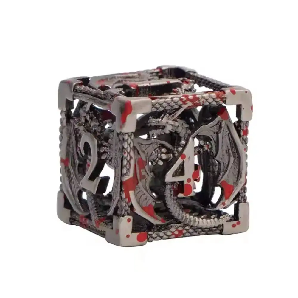 7PCS Colorful Hollow Metal Dice Dragon Dices set for Dungeons and Dragons Role Playing Dice D&D RPG dice with bag Board Games