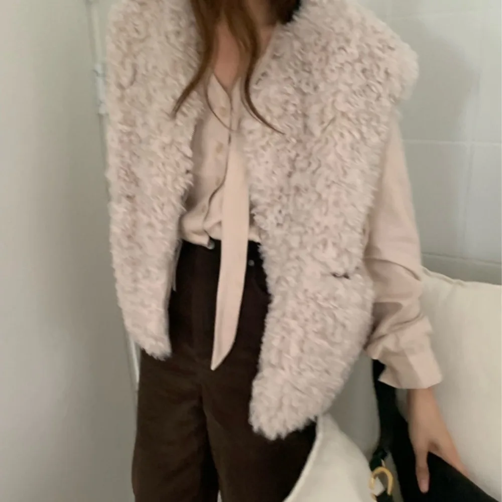 Neploe Korea Chic Loose Simple Fur Fluffy Vest All-match Warm Minority Lambswool Advanced Jacket Luxury High Street Trendy Coat