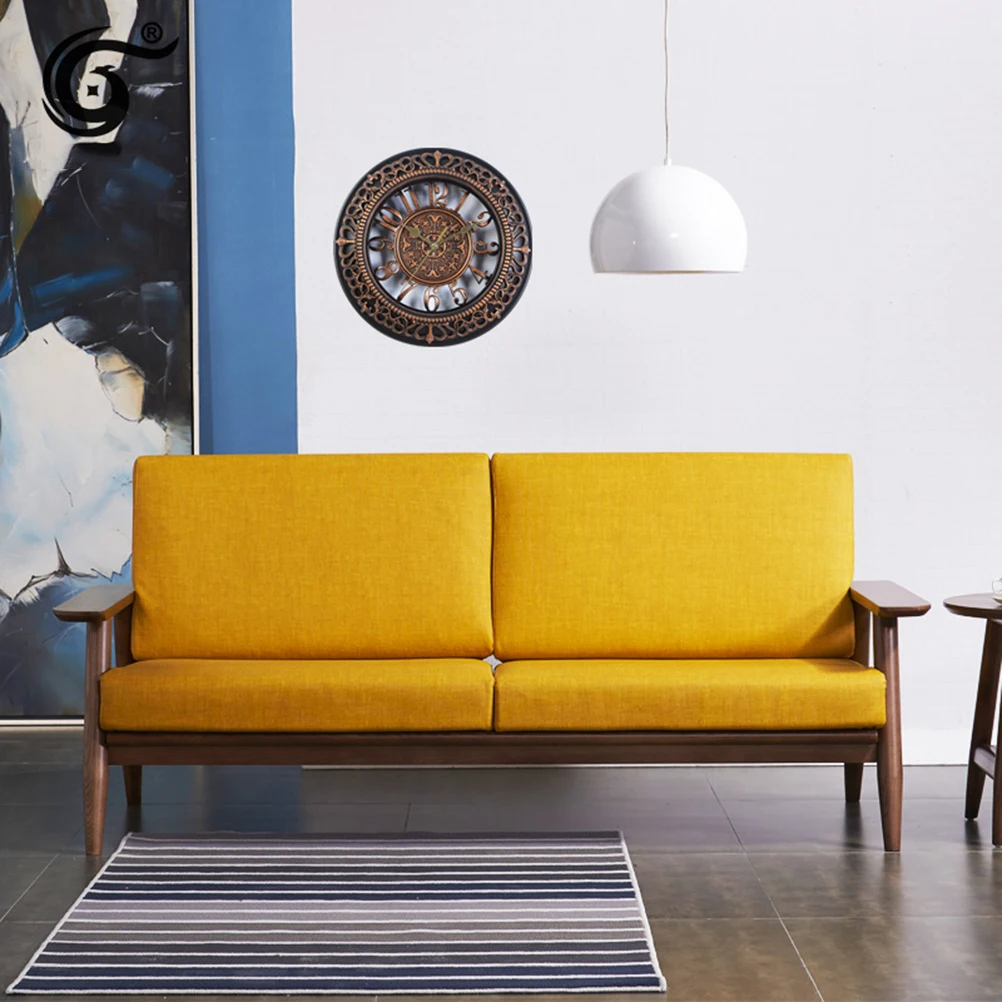 

Large 12 Inch Vintage Wall Clock Hollowed-Out Numbers Silent Operation Decorative Round Clock for Cafe Hotel Garden Bronze