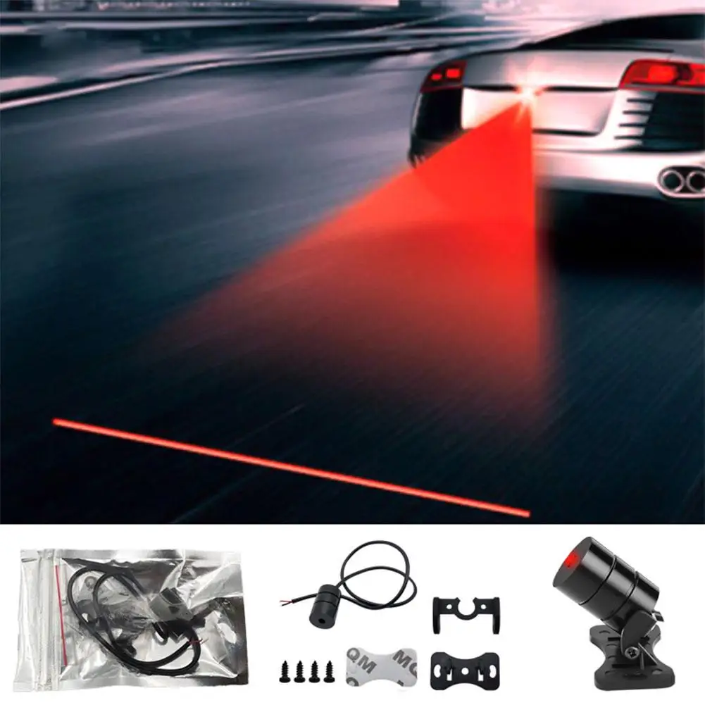 24V 12V Laser Projector Lens Motorcycle Taillight Car Fog Lamp Brake Signal Light Rear Warning Decorative Bike Accessories