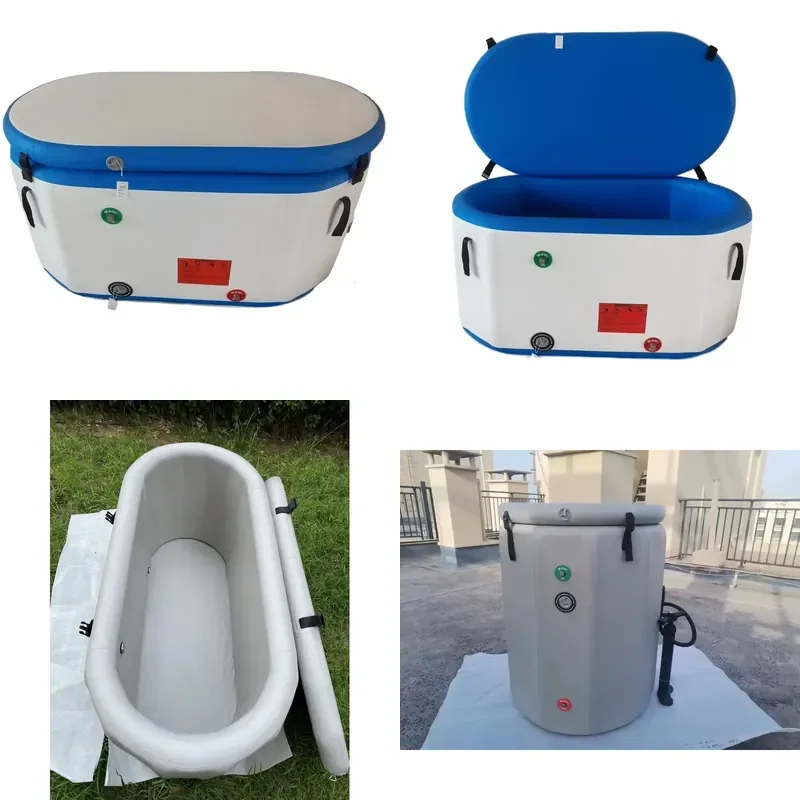 2025 Fashionable Foldable Inflatable Ice Bath Athletes' Muscle Pain Recovery Cold Water Plunge Tubs Hitac Brand 60gal+ Custom