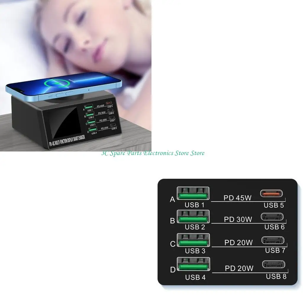 

База для быстрой зарядки SZ Адаптер зарядного устройства мощностью 110 Вт Беспроводное зарядное устройство QC3.0 Зарядное типа C