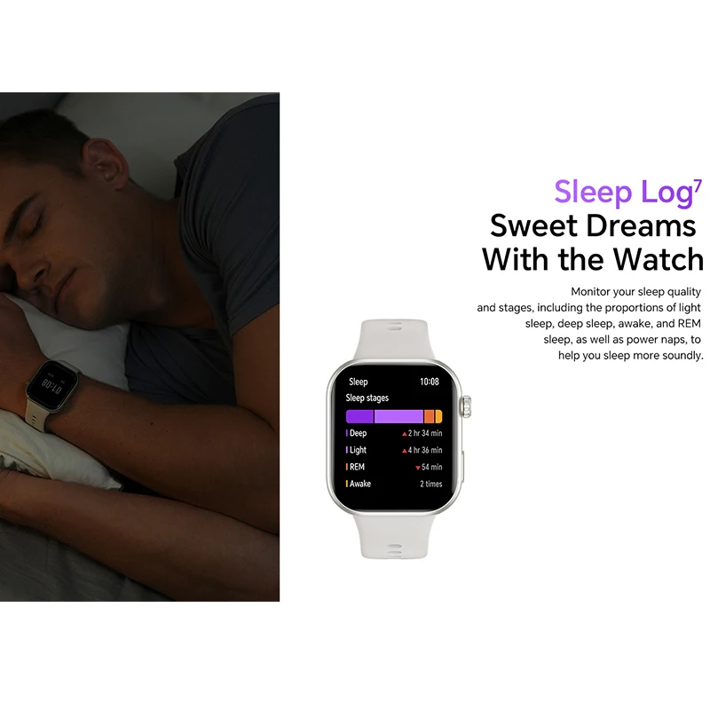 النسخة العالمية HONOR Choice Watch 2i 1.85 بوصة شاشة AMOLED مراقبة الصحة طوال اليوم عمر البطارية 14 يومًا