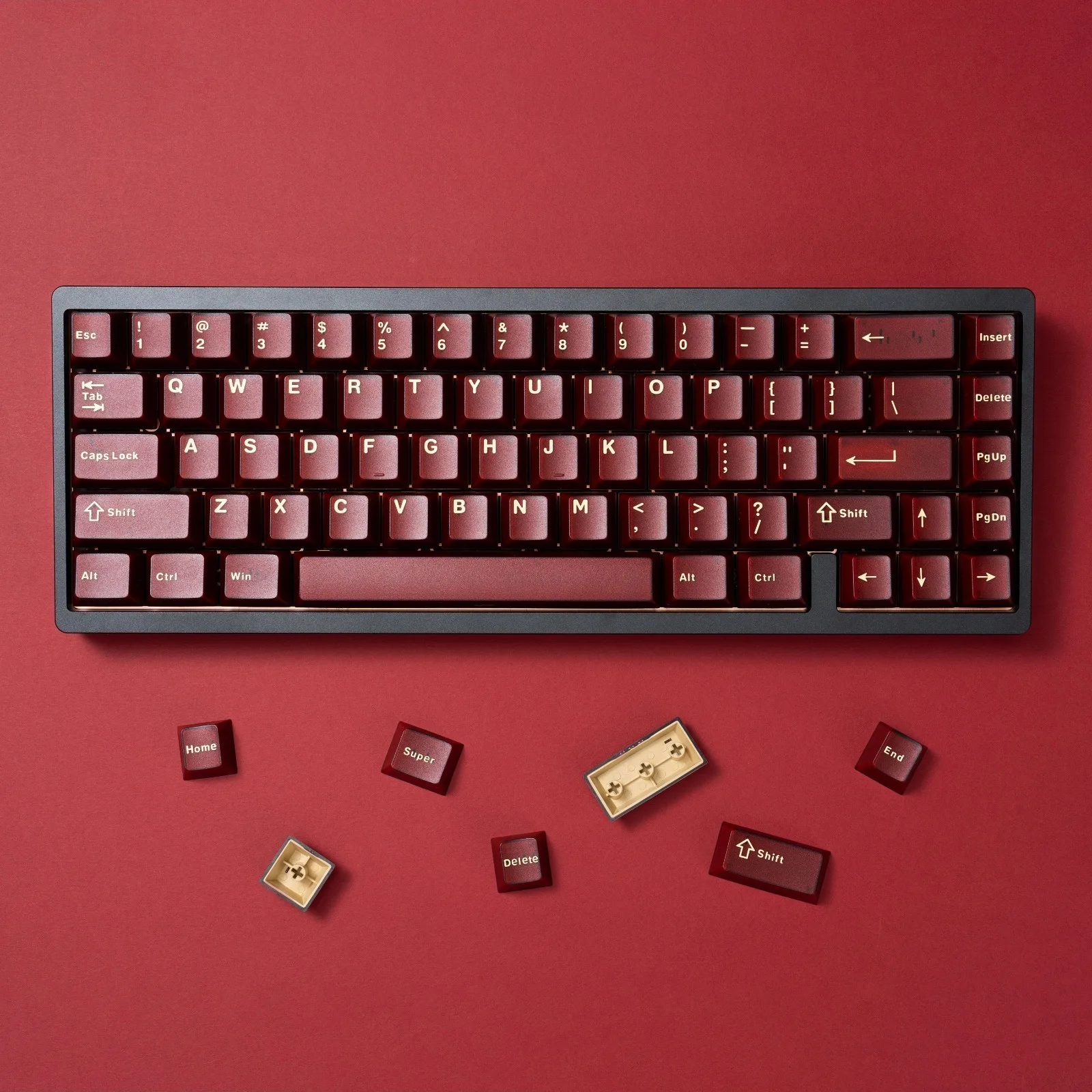 120 Keys Wine Red Double Shot ABS Keycaps Semi Transparent Keycaps Cherry Profile for Gateron MX Switches Gamer Keyboard