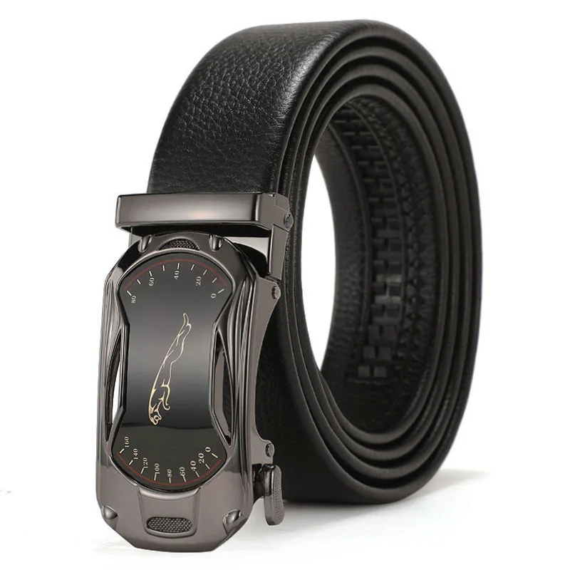 Ceinture en cuir à structure automatique pour hommes, ceinture en alliage de loisirs d'affaires, sangle de taille masculine, haute qualité, mode jeans, environnement noir, 2023