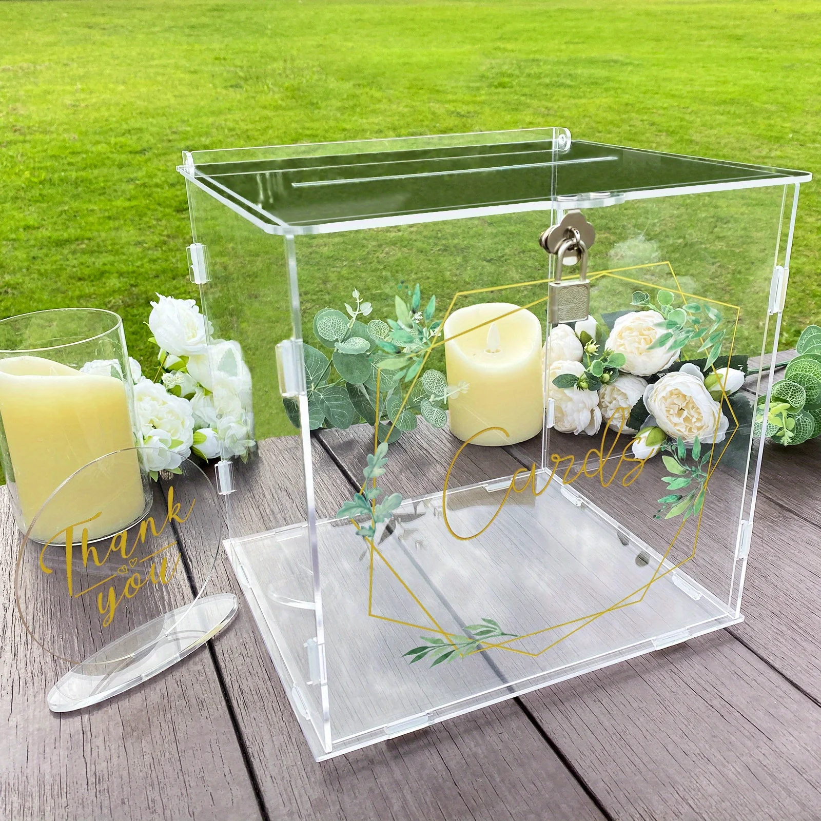 

1 шт. коробка для свадебных открыток с замком DIY подарочные карты коробки для свадебного приема для свадебных сувениров церемония юбилеи прозрачная свадьба