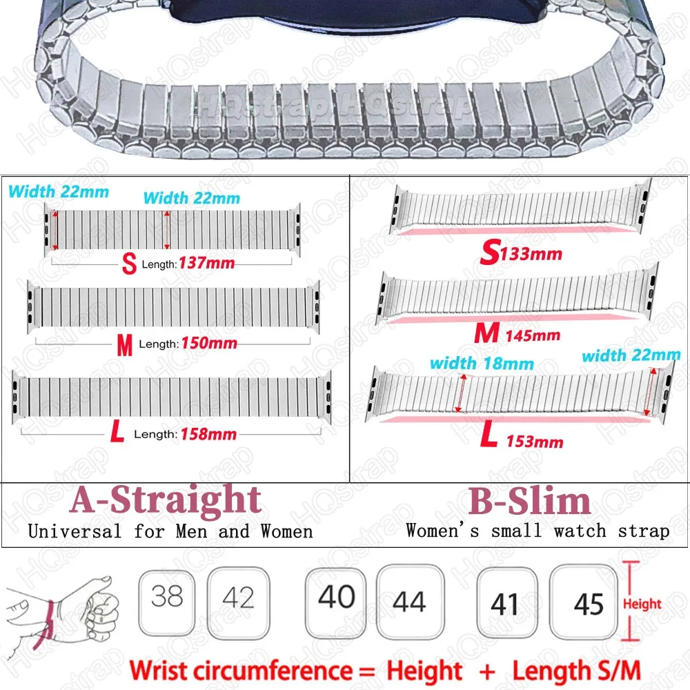 Elastic Watchband for Iwatch 40mm 44mm 45/49mm Stainless Steel Band for Apple Watch Series 8 7 6 5 4 9 Se 10 Expansion Luxury image 4