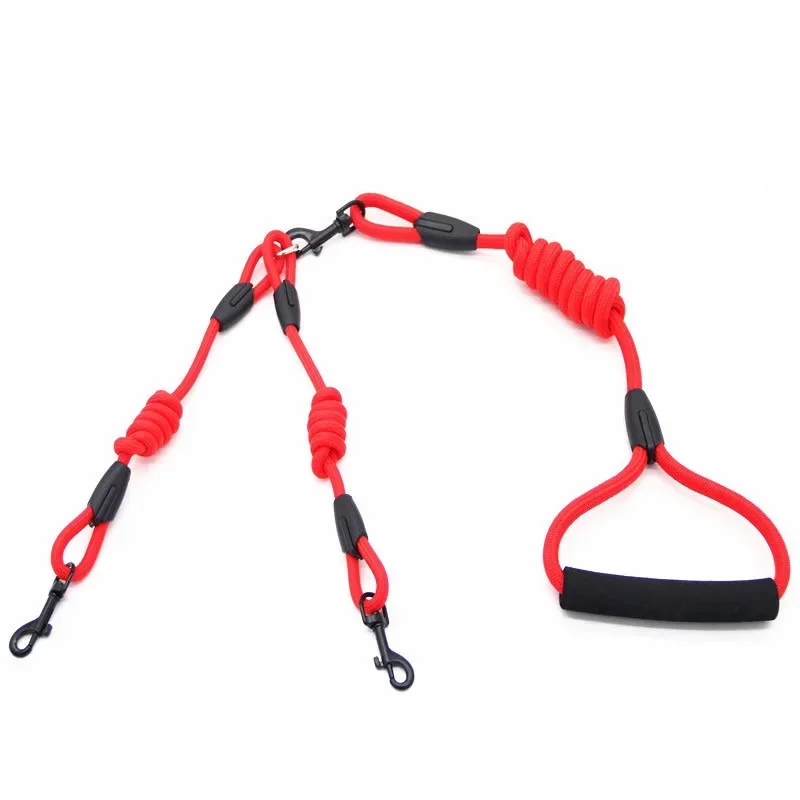 2 Ways Pet Dog Leash for 2 Dogs Black Nylon Double Coupler Pet Leashes Double Twin Small Dogs Lead Chihuahua Accessories Stuff