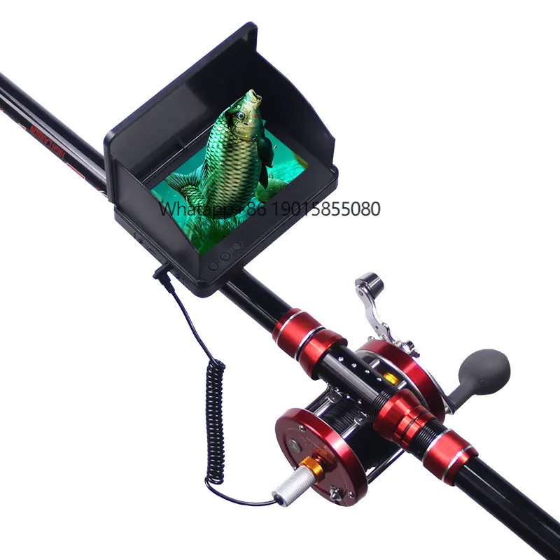 

5" 195 Degree Wide Angle HD Pond Underwater Fishing Video with Cable with 3.6m 4.5m Rod Fishing Reel