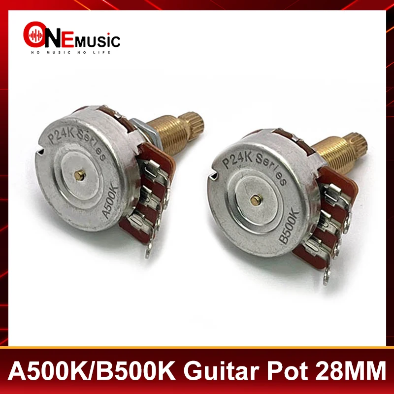 10Pcs, 28mm Long Split Shaft 500K Guitar Pots Guitar Potentiometer A500K/B500K Volume/Tone Potentiometer for Electric Guitar