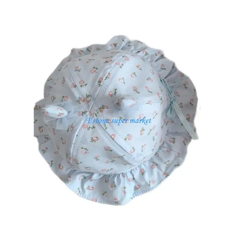 

090B Baby Sun Protections Fetal Hat Flower Print Toddlers Fisherman Caps for Outdoor