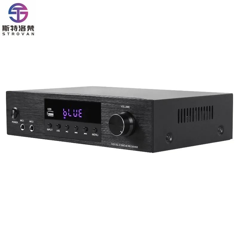 4.0ch High Power DAC A/B Zone Home Amplifier with Optical/Coaxial/USB DAC Inputs LED Display Karaoke Ready