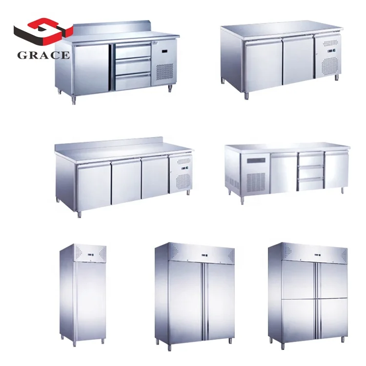 GRACE Pizza Working Table Commercial 2 Door Refrigerated Pizza Prep Table