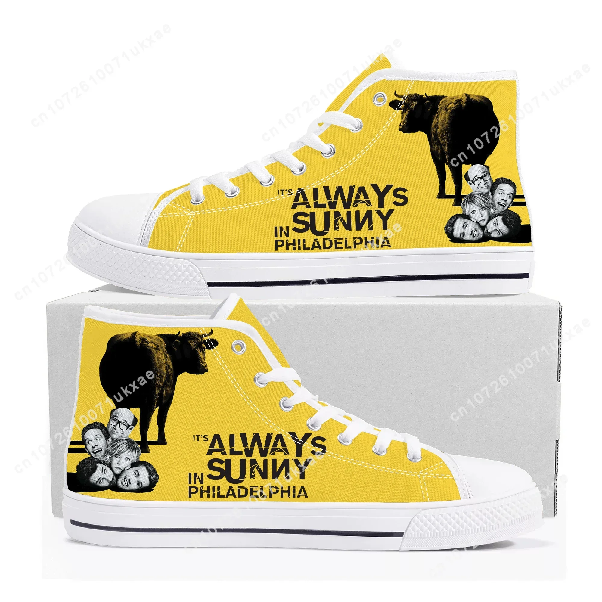 It's Always Sunny in Philadelphia  High Top Sneakers Mens Womens Teenager Frank Reynolds Canvas Sneaker Casual Shoe Custom Shoes