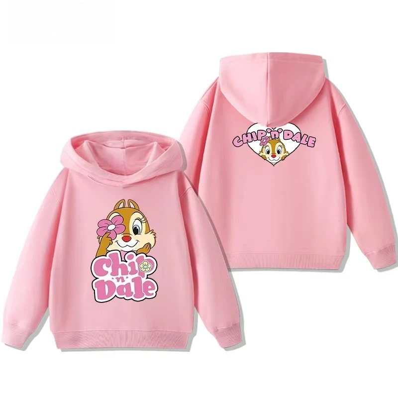 ดิสนีย์ ชิปมังค์ บราเธอร์ส ชิป เดลเสื้อฮู้ดแฟชั่นลำลองสำหรับผู้หญิงฤดูใบไม้ร่วง/ฤดูหนาวพิมพ์ลายน่ารัก