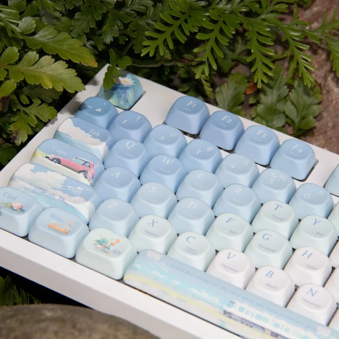 

127 Keys MOA Profile Dye Sub PBT Keycaps Summer Cool Wind Theme Keyboard Keycaps for Gateron Cherry MX Switches Gamer Keyboard