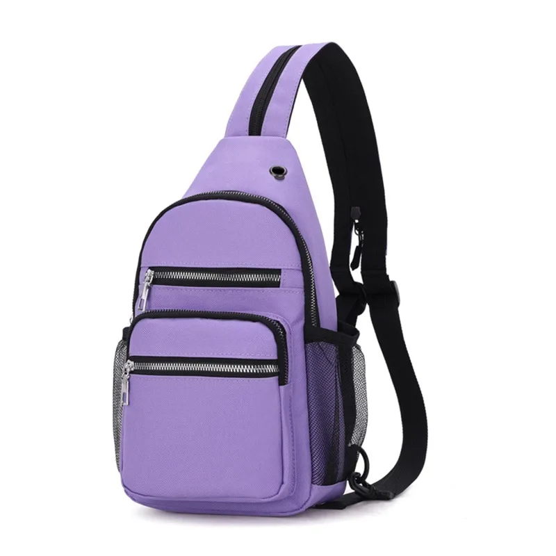 Fashion Backpack Oxford Cloth Chest Bag Solid Color Shoulder Crossbody Bag Women Men Casual Sport Travel Small Capacity Backpack