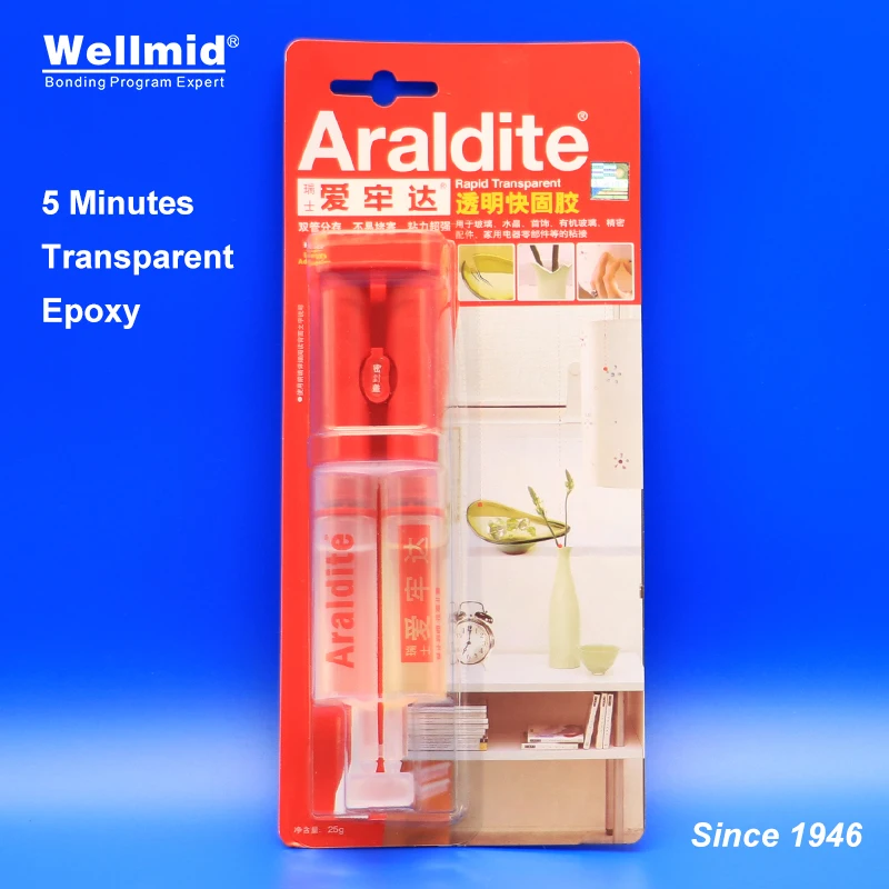Araldite Rapid Epoxid-Kleber, 5 Minuten, schnelle Einstellung, lösungsmittelfrei, original, 2-teilig, AB-Kleber, kristallklares Harz für Glasschmuck – Detail 7