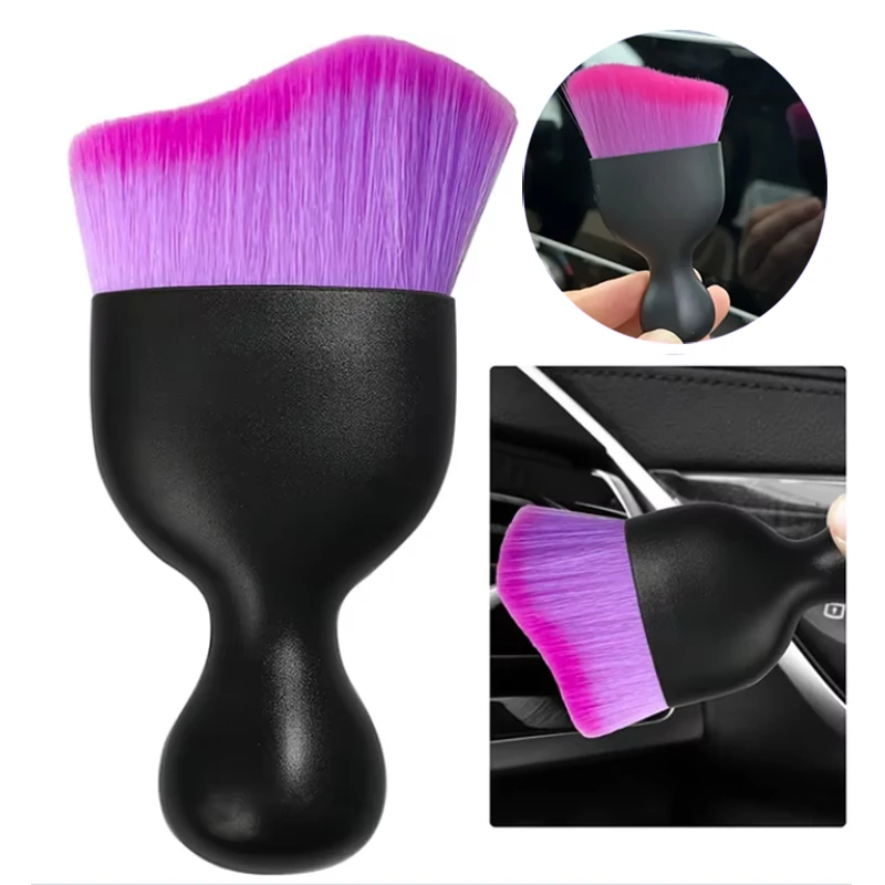 

Car Vent Purple Cleaning Soft Brush Interior Detail Brush Crevice Cleaning Maintenance Dust Remover Car Beauty Tools