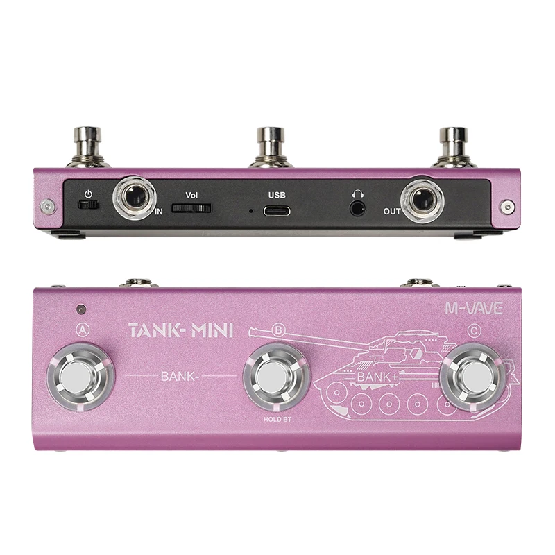 Mini Multic Effect Guitar Pedal,Support IR and OTG Recording,Built-in Cab,Amp,Mod,FX,Delay and Reverb Effects